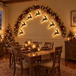 Luminous Wooden Reindeer with Motion Sensor